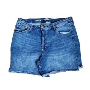 Ava & Viv Jean Shorts Womens Plus Size 22 Blue Denim High Rise Relaxed‎ Bermuda